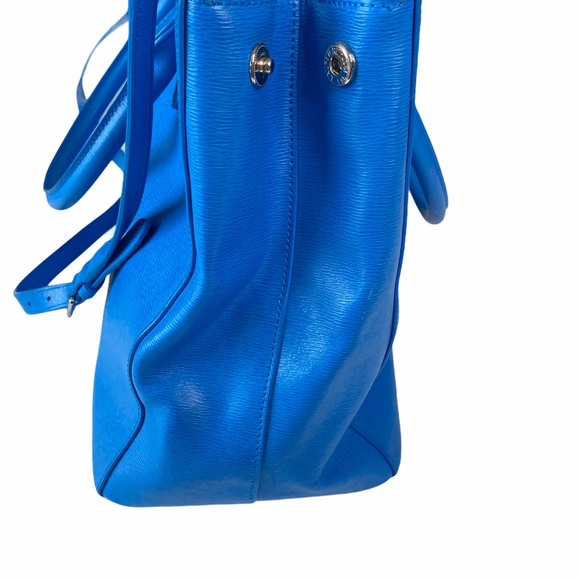 LRL Ralph Lauren ♔ Newbury Double Zip Large Leather Satchel Handbag ♔ Pacific - Picture 11 of 16